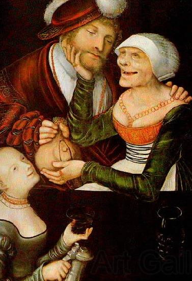 Lucas  Cranach The Procuress Spain oil painting art